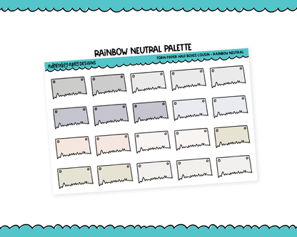 Hobo Cousin Rainbow Torn Paper Half Boxes Planner Stickers for Hobo Cousin or any Planner or Insert