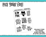Foiled Valentine Love V2 Typography Planner Stickers for any Planner or Insert