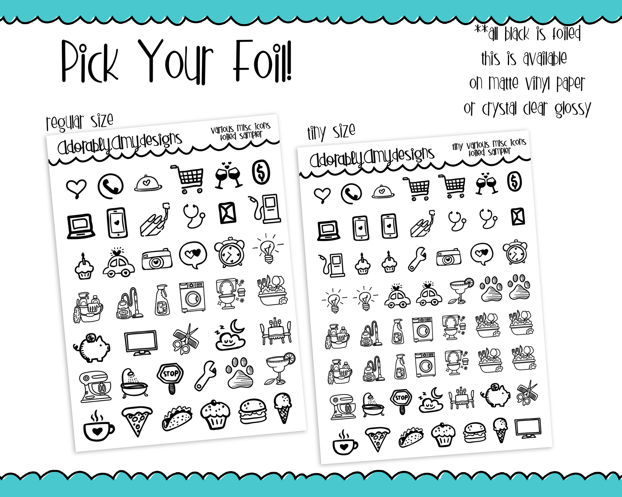 Housework and Chores Icon Planner Stamps