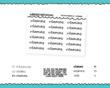 Foiled Tiny Text Series - Vitamins Checklist Size Planner Stickers for any Planner or Insert