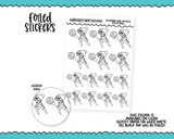 Foiled Doodled Girls Volleyball Planner Stickers for any Planner or Insert