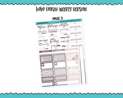Hobonichi Cousin Weekly Warm and Fuzzy Pastel Winter Themed Planner Sticker Kit for Hobo Cousin or Similar Planners