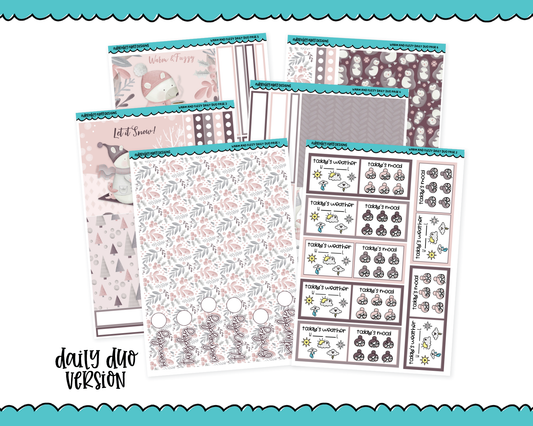Daily Duo Warm and Fuzzy Pastel Winter Themed Weekly Planner Sticker Kit for Daily Duo Planner