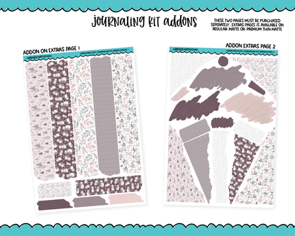 Journaling Kit Warm and Fuzzy Pastel Winter Themed Planner Sticker Kit in White OR Black for Blackout Planners