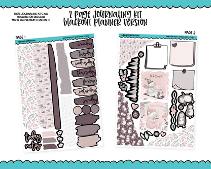 Journaling Kit Warm and Fuzzy Pastel Winter Themed Planner Sticker Kit in White OR Black for Blackout Planners