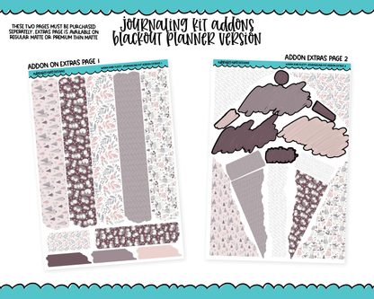 Journaling Kit Warm and Fuzzy Pastel Winter Themed Planner Sticker Kit in White OR Black for Blackout Planners