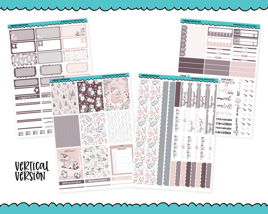 Vertical Warm and Fuzzy Winter Themed Planner Sticker Kit for Vertical Standard Size Planners or Inserts