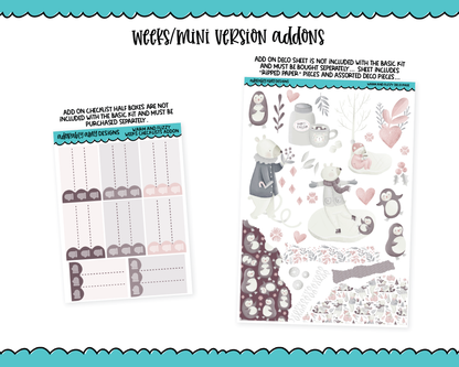 Mini B6/Weeks Warm and Fuzzy Pastel Winter Themed Weekly Planner Sticker Kit sized for ANY Vertical Insert