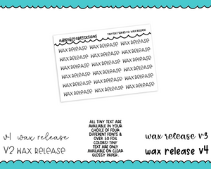 Foiled Tiny Text Series - Wax Release Checklist Size Planner Stickers for any Planner or Insert