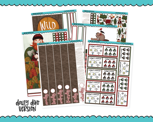 Daily Duo Wild One Fall Lumberjack Themed Weekly Planner Sticker Kit for Daily Duo Planner