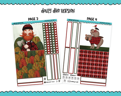 Daily Duo Wild One Fall Lumberjack Themed Weekly Planner Sticker Kit for Daily Duo Planner