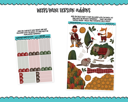 Mini B6/Weeks Wild One Fall Lumberjack Themed Weekly Planner Sticker Kit sized for ANY Vertical Insert