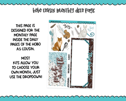 Hobonichi Cousin Monthly Pick Your Month Winter's Eve Nature Winter Themed Planner Sticker Kit for Hobo Cousin or Similar Planners