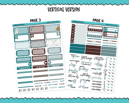 Vertical Winter's Eve Winter Animal Themed Planner Sticker Kit for Vertical Standard Size Planners or Inserts