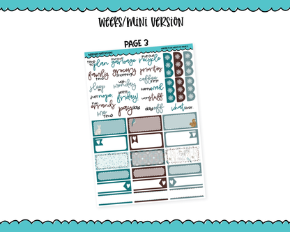 Mini B6/Weeks Winter's Eve Animal Winter Themed Weekly Planner Sticker Kit sized for ANY Vertical Insert