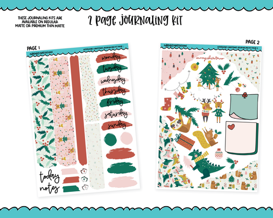 Journaling Kit - Woodland Christmas Animal Creatures Holiday Planner Sticker Kit