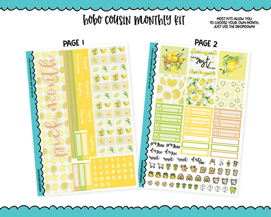 Hobonichi Cousin Monthly Pick Your Month Zest for Life Themed Planner Sticker Kit for Hobo Cousin or Similar Planners