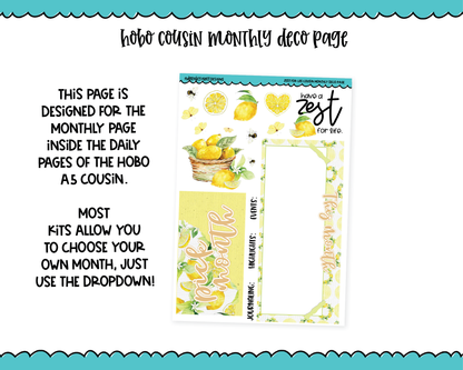 Hobonichi Cousin Monthly Pick Your Month Zest for Life Themed Planner Sticker Kit for Hobo Cousin or Similar Planners