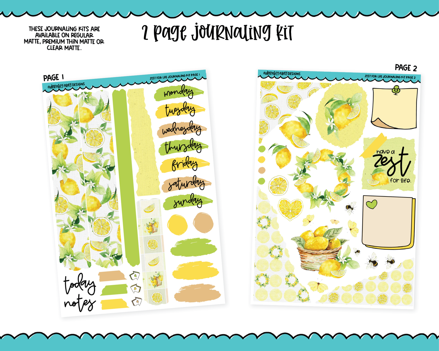 Journaling Kit - Zest for Life Planner Sticker Kit