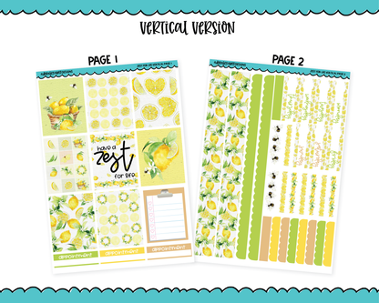 Vertical Zest for Life Planner Sticker Kit for Vertical Standard Size Planners or Inserts