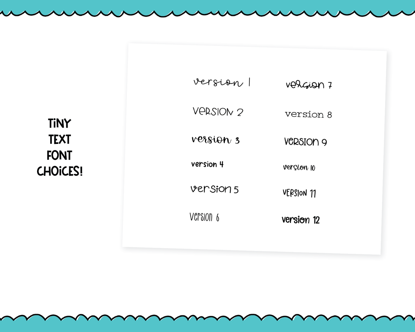 Foiled Tiny Text Series - Twitch Checklist Size Planner Stickers for any Planner or Insert