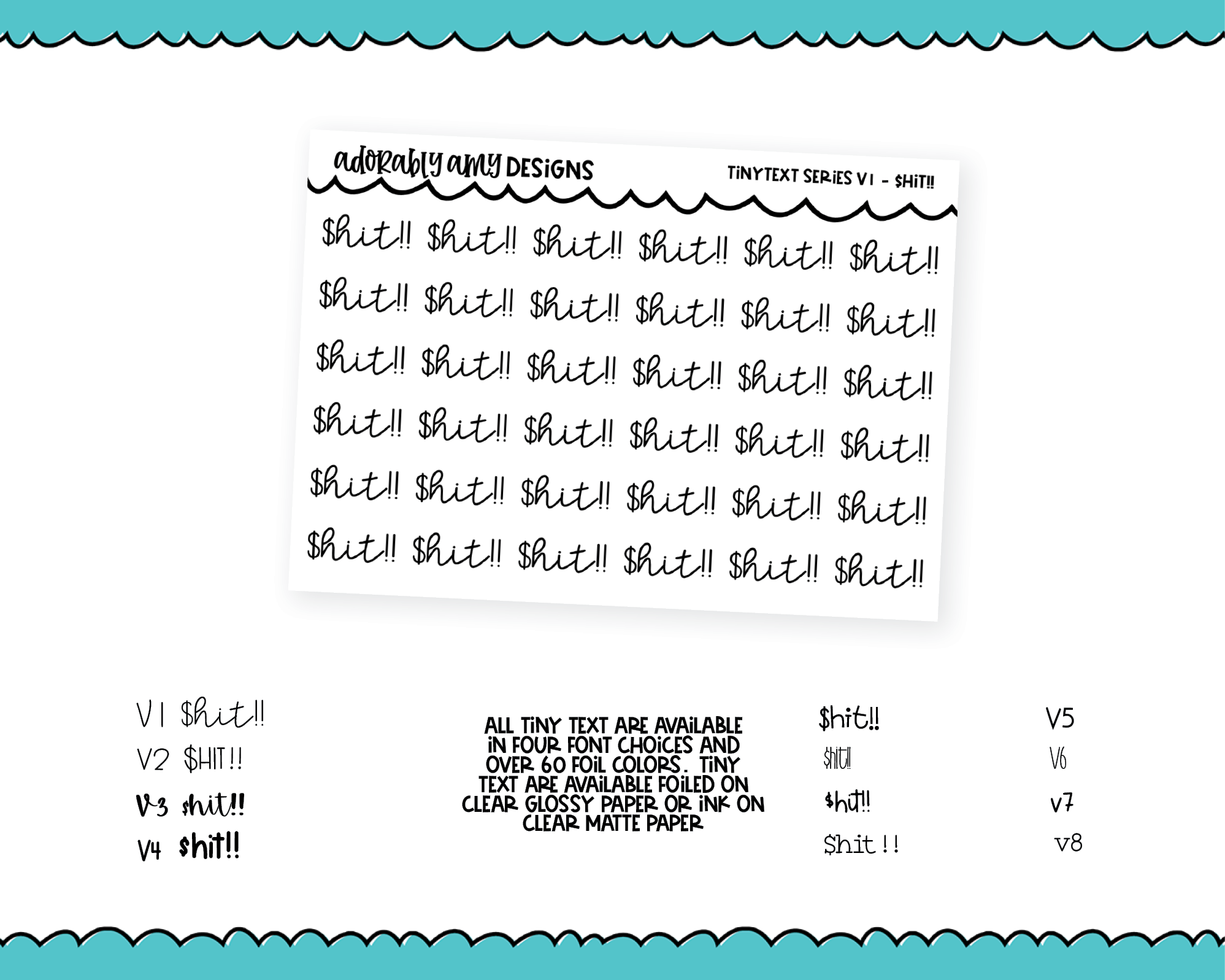 Foiled Tiny Text Series - Starbucks Checklist Size Planner Stickers fo –  Adorably Amy Designs