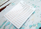 Foiled Doodled Swirly Divider Header Planner Stickers for any Planner or Insert - Adorably Amy Designs