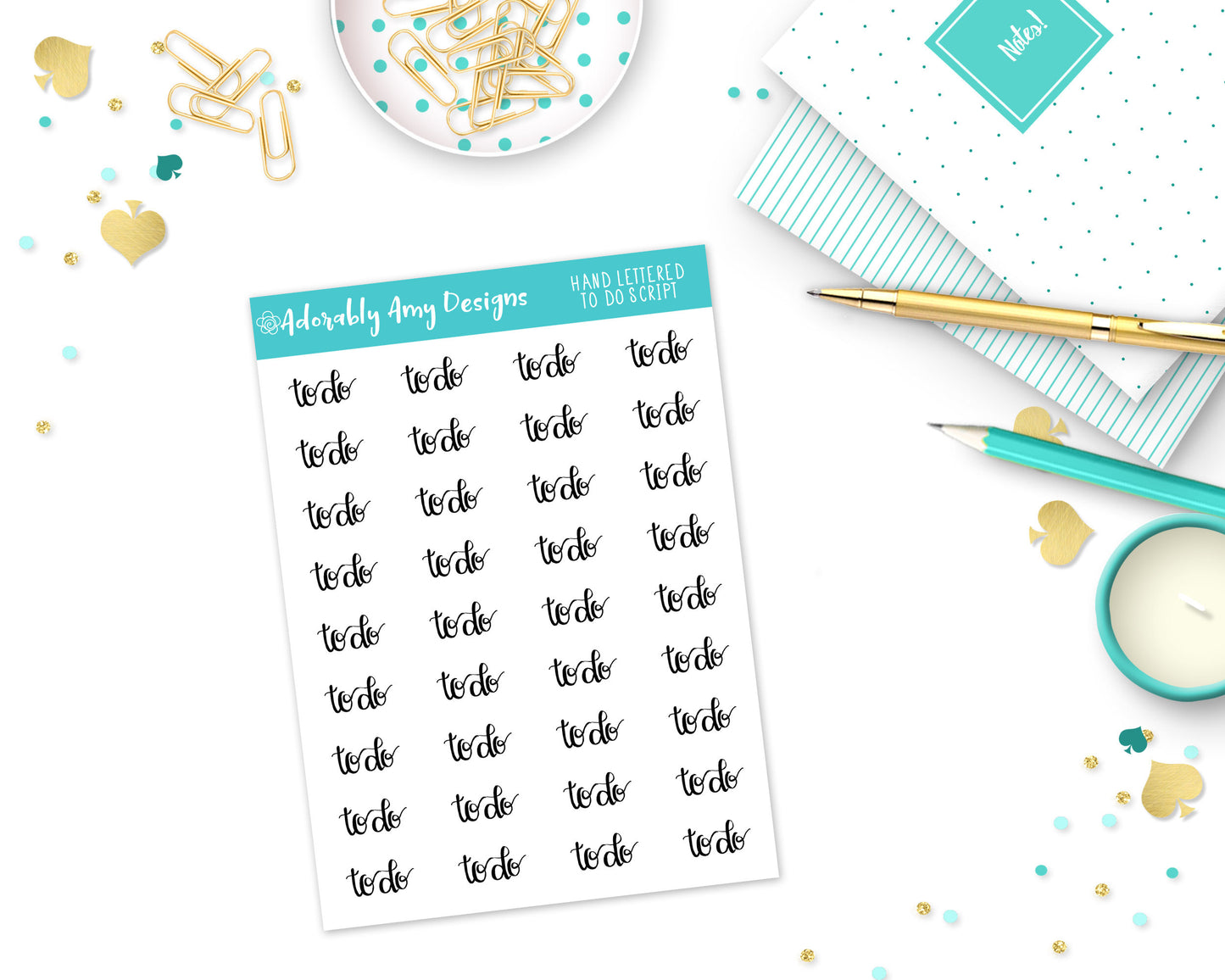 Hand Lettered To Do Reminder Planner Stickers for any Planner or Insert - Adorably Amy Designs
