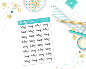 Hand Lettered Today Reminder Planner Stickers for any Planner or Insert - Adorably Amy Designs