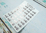 Foiled Hand Lettered Work Typography Planner Stickers for any Planner or Insert - Adorably Amy Designs