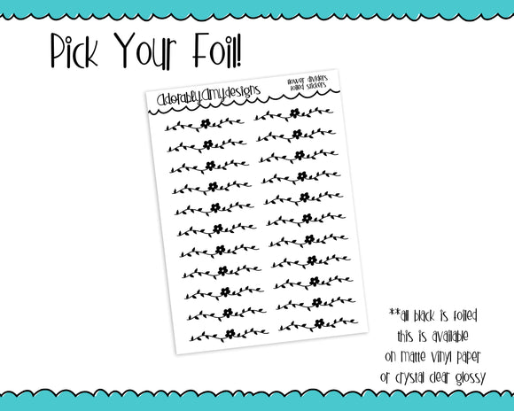 Foiled Flower Dividers or Headers Planner Stickers for any Planner or Insert - Adorably Amy Designs