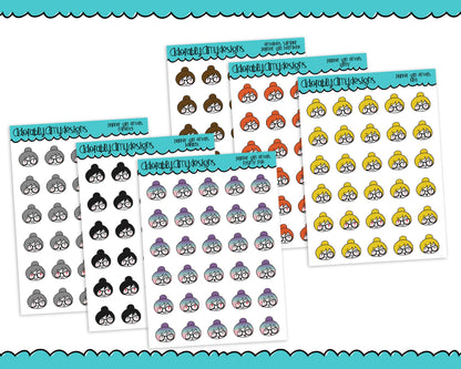 Planner Girls Character Stickers Emotis V1 Planner Stickers for any Planner or Insert - Adorably Amy Designs