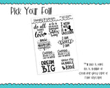 Foiled Feel Good V1 Inspirational Typography Planner Stickers for any Planner or Insert