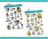 Planner Girls Character Stickers Let's Get Healthy Diet Planner Stickers for any Planner or Insert - Adorably Amy Designs