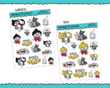 Planner Girls Character Stickers Family Time Family Love Planner Stickers for any Planner or Insert - Adorably Amy Designs