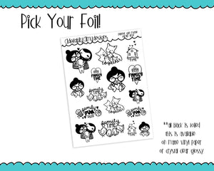 Foiled Planner Girl Myrtle Family Time Family Love Planner Stickers for any Planner or Insert - Adorably Amy Designs