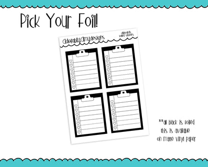 Foiled Clipboard Checklist Planner Stickers for any Planner or Insert - Adorably Amy Designs