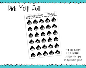 Foiled Planner Girl Myrtle Emotions Heads Planner Stickers for any Planner or Insert - Adorably Amy Designs