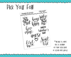 Foiled Valentine Love V1 Typography Planner Stickers for any Planner or Insert - Adorably Amy Designs