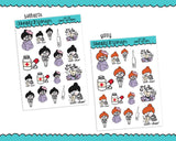 Planner Girls Character Stickers Sick Day So Sick Planner Stickers for any Planner or Insert - Adorably Amy Designs