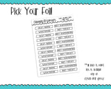 Foiled Clear Nope Not Today Snarky Cancelled Strips Planner Stickers for any Planner or Insert - Adorably Amy Designs