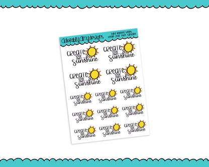 Hand Lettered Create Your Own Sunshine Good Day Planner Stickers for any Planner or Insert - Adorably Amy Designs
