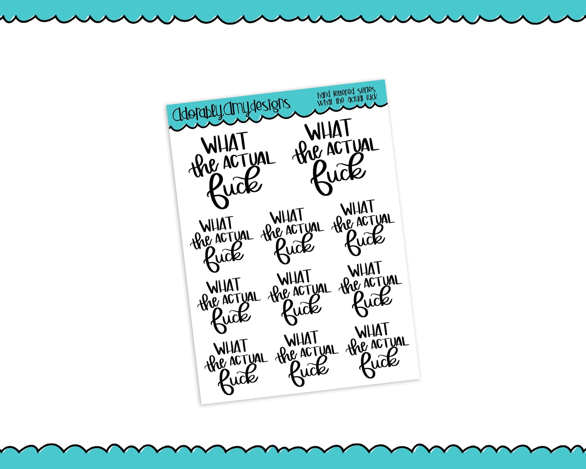 Hand Lettered What the Actual F*ck Snarky Bad Day Planner Stickers for any Planner or Insert - Adorably Amy Designs
