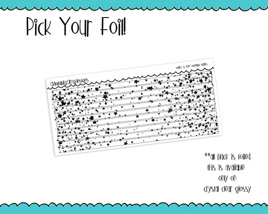 Foiled Stars 5 MM OR 10 MM Clear Overlay Planner Sticker Strips for any Planner or Insert - Adorably Amy Designs