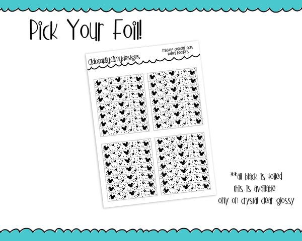 Foiled Mouse Head Checklist or Headers on Clear Sticker Paper