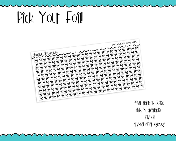 Foiled Bows V3 5 MM OR 10 MM Clear Overlay Planner Sticker Strips for any Planner or Insert - Adorably Amy Designs