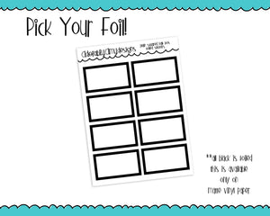 Foiled Plain Square Shape Half Box Planner Stickers for any Planner or Insert - Adorably Amy Designs