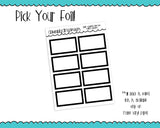 Foiled Plain Square Shape Half Box Planner Stickers for any Planner or Insert - Adorably Amy Designs